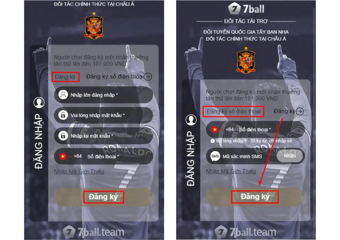 Hướng Dẫn Đăng Ký 7Ball Nhận Khuyến Mãi Trải Nghiệm 181k 4 Hướng dẫn đăng ký tài khoản 7ball