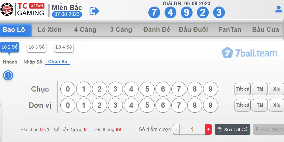 Tỷ Lệ Trả Thưởng Và Cách Đặt Cược Lô Đề Tại Sảnh Xổ Số 7Ball 5 Sảnh xổ số 7ball